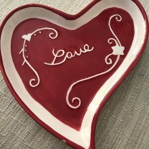 Vintage Heart Shaped Love Plate Candy Dishes 2 Pcs Hearts saucer